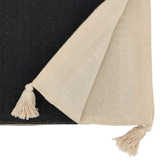 Whipstitch Banded Runner - Black/Natural - La Cuisine