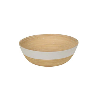 Shallow Two-Tone Bamboo Bowl in "White", Medium - La Cuisine
