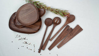 12’’ Walnut Wood Oval Spoon - La Cuisine