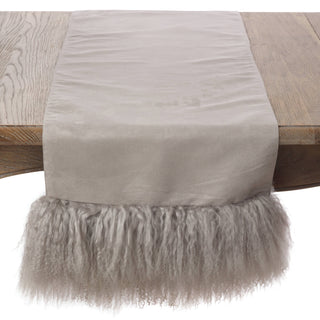 Mongolian Lamb Fur Runner: Black / 16"x72" - La Cuisine