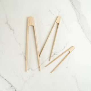 7" Maple Wood Tongs: Small