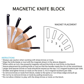 Magnet Block - Holds 10 Knives - Acacia - La Cuisine