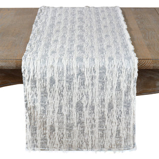 Foil Print Faux Fur Runner