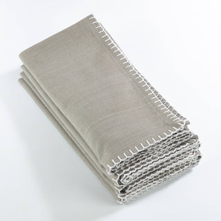 Whip Stitched Design Napkins, Set/4 - La Cuisine