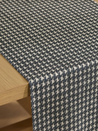 Houndstooth Black Table Runner: Large - 16" x 120" - La Cuisine