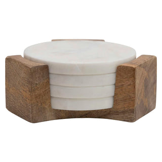 Marble Coasters with Holder, Set/5