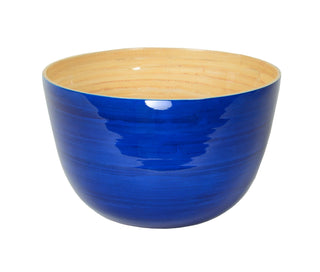 Large Tall Bamboo Serving Bowl, Blue - La Cuisine
