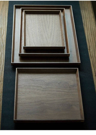 Gohobi Walnut Wooden Serving Tray: Large - La Cuisine