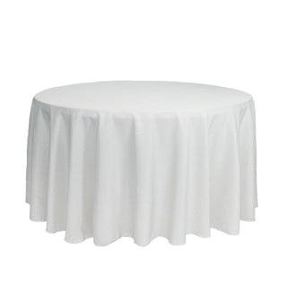 120" Polyester Tablecloth White