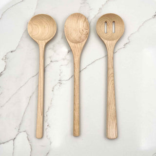 12" Maple Wooden Slotted Spoon - Kitchen Utensil - La Cuisine