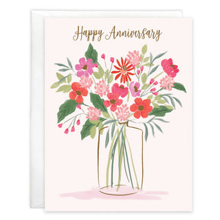 Anniversary Greeting Card - Charming Flower Vase - La Cuisine