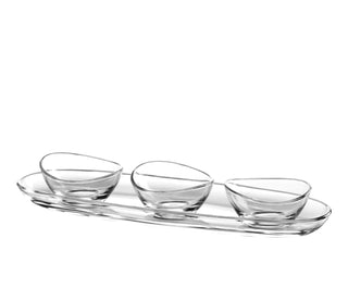 Papaya 4 Piece Set, Tray 11.9"L x 3.7"W, Bowl: 3"D - La Cuisine