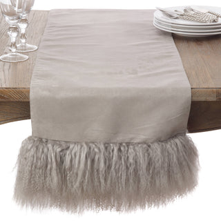 Mongolian Lamb Fur Runner: Black / 16"x72" - La Cuisine