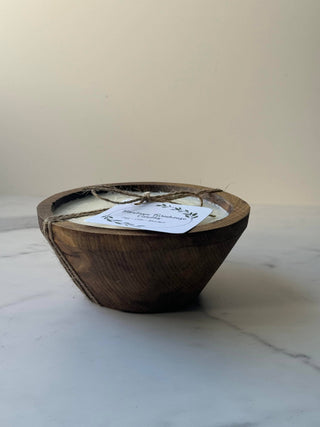Wooden Bowl - 3 wicks, Perfect Pumpkin - La Cuisine