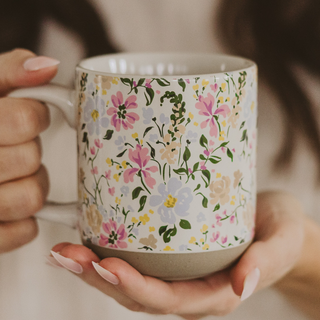 Floral Stoneware Coffee Mug - La Cuisine