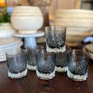 Harmon Tumbler Glasses, Pale Gray set/4
