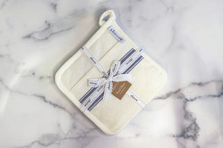 Linen Pot Holder - Blue Stripe, Set/2 - La Cuisine