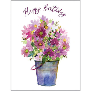 Birthday Card - Bucket of Flowers