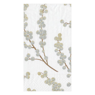 Berry Branches Silver/White Paper Guest Towels - La Cuisine