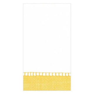 Linen Border Paper Guest Towel Napkins in Yellow - 15 Per Package - La Cuisine