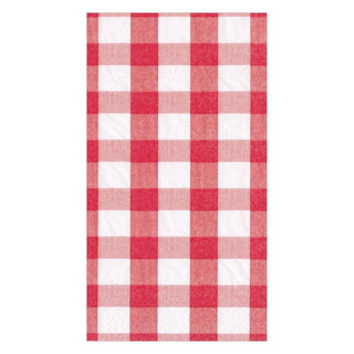 Red Gingham Paper Guest Towel Napkins - La Cuisine