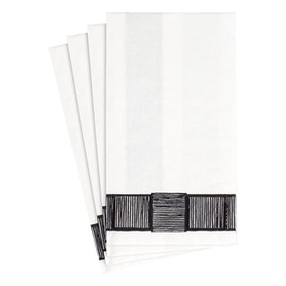 Ribbon Border Paper Guest Towel Napkins in Black - 15 Per Package - La Cuisine