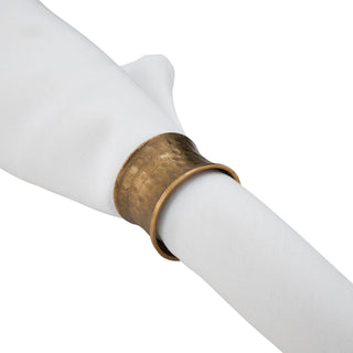 Hammered Napkin Rings - Dark Gold Set/4