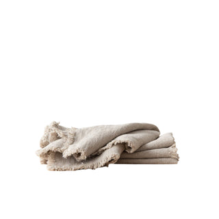 Linen Napkin Terra Fringe, Natural - La Cuisine