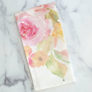 Floral Watercolor Linen Towels/ set of - La Cuisine