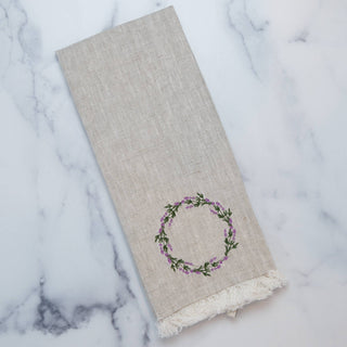Lavender Wreath Linen Towel - La Cuisine