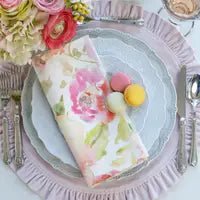 Watercolor Linen Napkin - Floral - La Cuisine