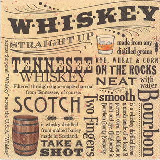 Whiskey Paper Cocktail Napkins pkg/20 - La Cuisine