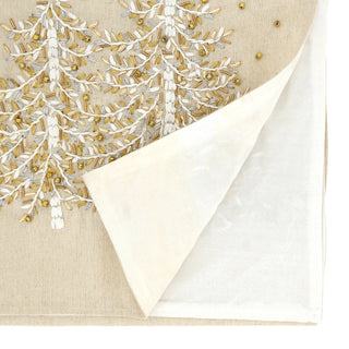 Embroidered Christmas Tree Runner: Natural / 14"x72" - La Cuisine