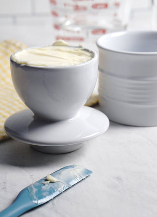 Stoneware Butter Pot - White - La Cuisine