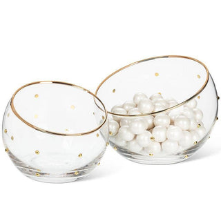 Medium Angled Bowl with Dots: Small