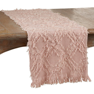 Fringe Waffle Weave Runner: Natural / 16"x90"