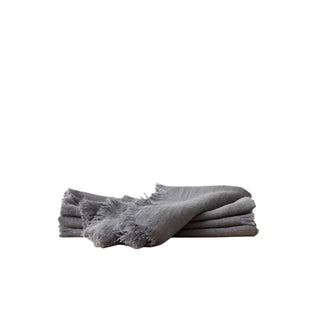 Linen Napkin Terra Fringe, Graphite - La Cuisine