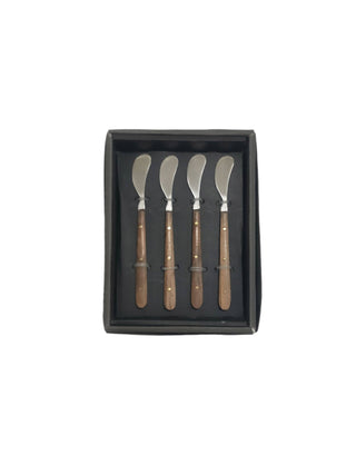 Cocktail Spreaders w/ Wood Handles in Giftbox - S/4