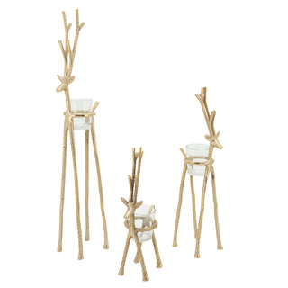 Reindeer Votive Holder: Gold / 20"