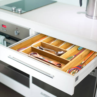 Expandable Bamboo Utensil Drawer Organizer