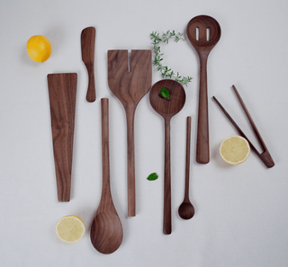 13” Walnut Wooden Salad Server / Spatula Set - La Cuisine