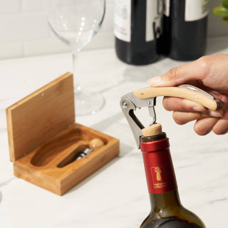 Keepsake Bamboo Wine Accessory Set w/ Storage Box - Set of - La Cuisine
