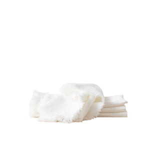Linen Napkin Terra Fringe, Off-White - La Cuisine