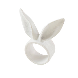 Bunny Ears Napkin Ring White - La Cuisine