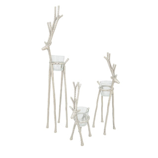 Reindeer Votive Holder: Silver / 20"
