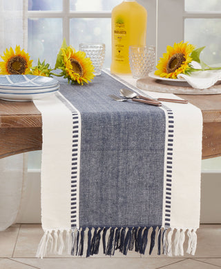 Stripe Runner - Natural Navy Blue