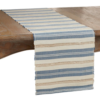 Striped Runner - Different Stripes Design Periwinkle Blue 14"x72"