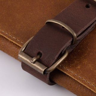 Vintage Leather 7 Pocket Knife Roll - Amber