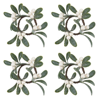 Mistletoe Napkin Rings Set/4 - La Cuisine