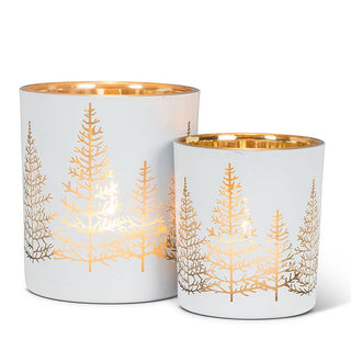 Sm Wht/Gold Tree Tealight-3"H - La Cuisine